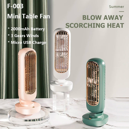 Mini USB Fan Electric Ventilador Home office desktop Portatil Usb Portable Rechargeable Fan Table Fans Bladless Cooler Battery