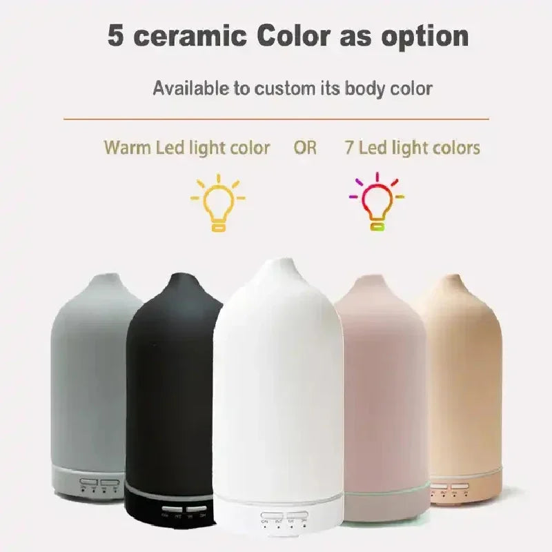 Ceramic Essential Oil Diffuser Automatic Humidifier Hotel Aroma Diffuser Timing Colorful Lights Fragrance For Home